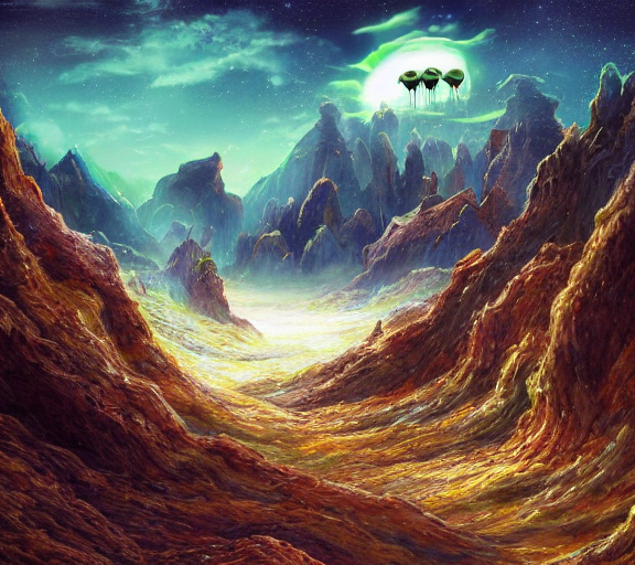 Invoke AI generated alien landscape